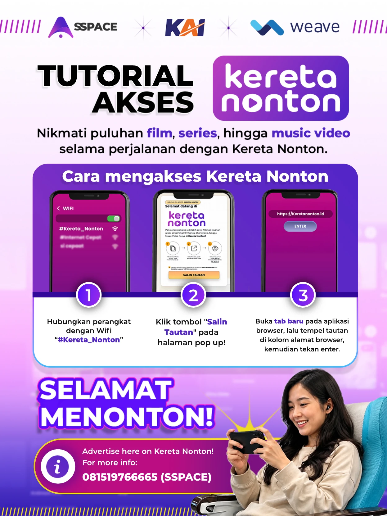 Tutorial akses Kereta Nonton: hubungkan perangkat ke WiFi #Kereta_Nonton, salin tautan, lalu tempel tautan di tab browser baru.